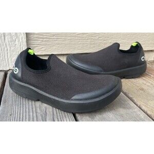 OOFOS OOmg Eezee Low Women's 7 Slip On Recovery Shoes - Black/Black